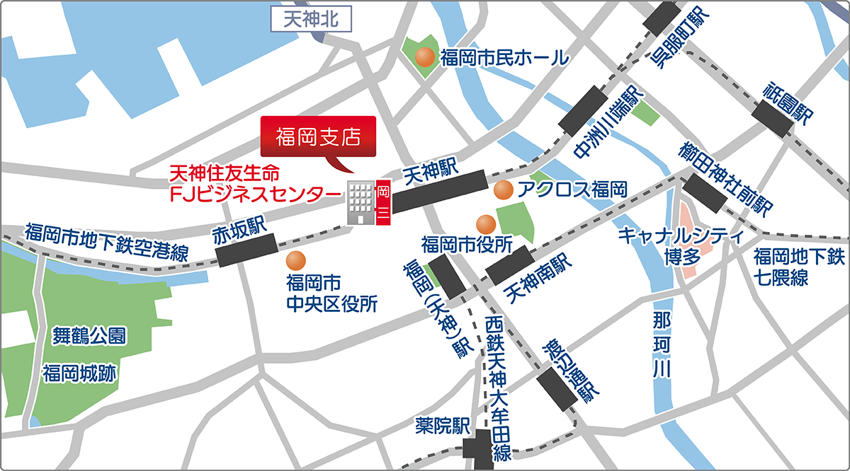 福岡支店移転後地図